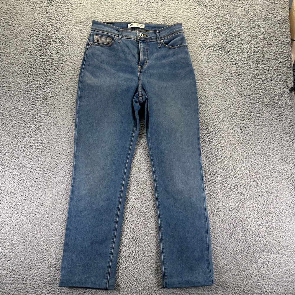Levi's 512 Jeans Womens 8 Blue‎ Cotton Denim Straight Leg Slimming Faded Stretch